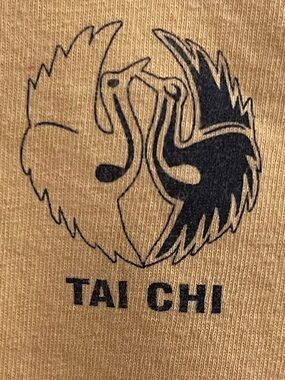 Gildan Tan Short Sleeve Tee with Black Tai Chi Graphic